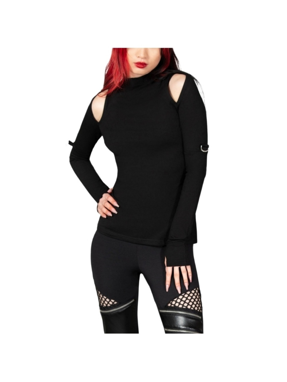 Killstar Nebula Cold-Shoulder Long Sleeve Top